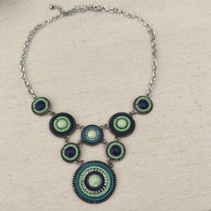 Elegant Silver and Green Necklace